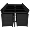 Set comedor de jardín 13 piezas y cojines ratán sintético negro 5