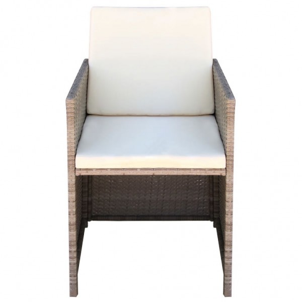 Sillas de jardín con cojines 2 unidades ratán sintético beige M 3