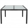 Mesa de jantar de exterior em vime 150x90x75 cm preto 2