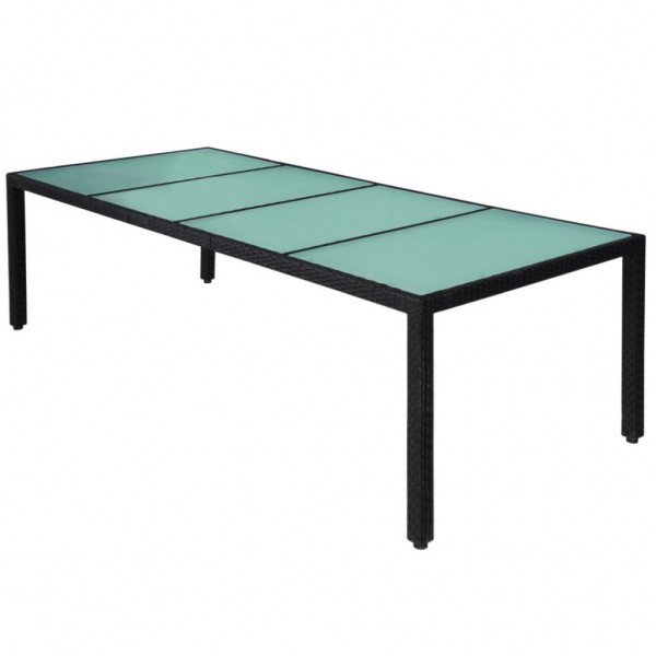 Set comedor de jardín 11 piezas y cojines ratán sintético negro M 4