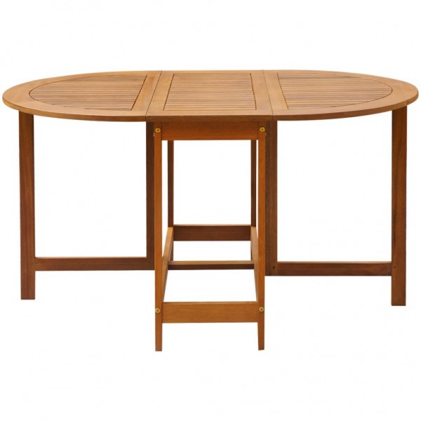 Mesa de jardín madera maciza de acacia 130x90x72 cm M 2
