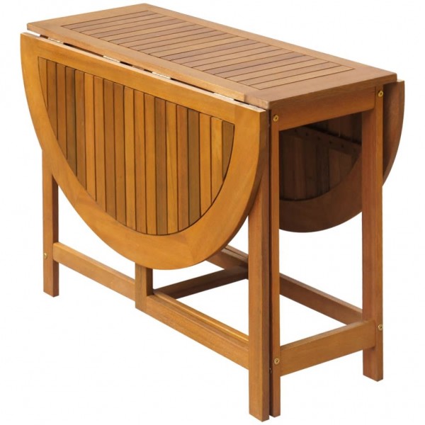 Mesa de jardín madera maciza de acacia 130x90x72 cm M 4