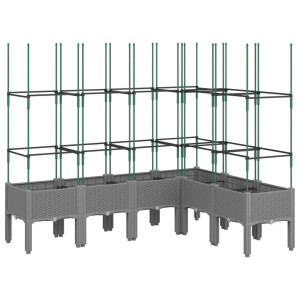 Jardinera con enrejado PP gris claro 160x120x142.5 cm H