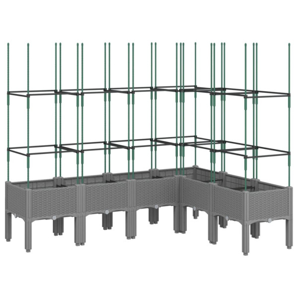 Jardinera con enrejado PP gris claro 160x120x142.5 cm M 2