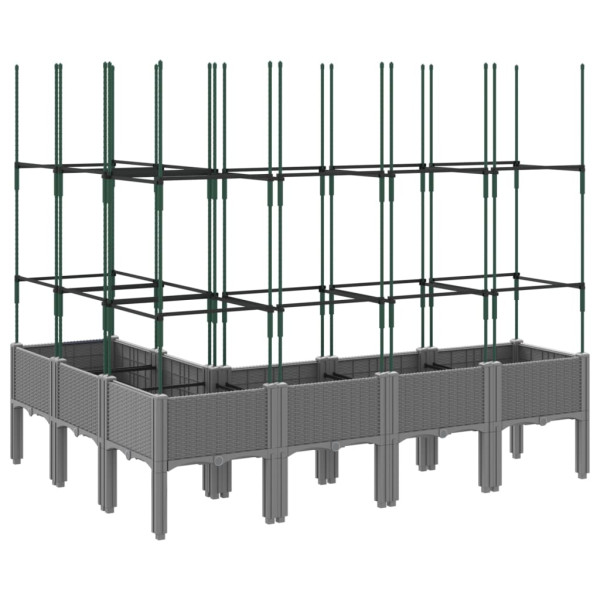 Jardinera con enrejado PP gris claro 160x120x142.5 cm M 5