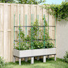 Jardinera con enrejado PP blanco 120x40x142.5 cm 1