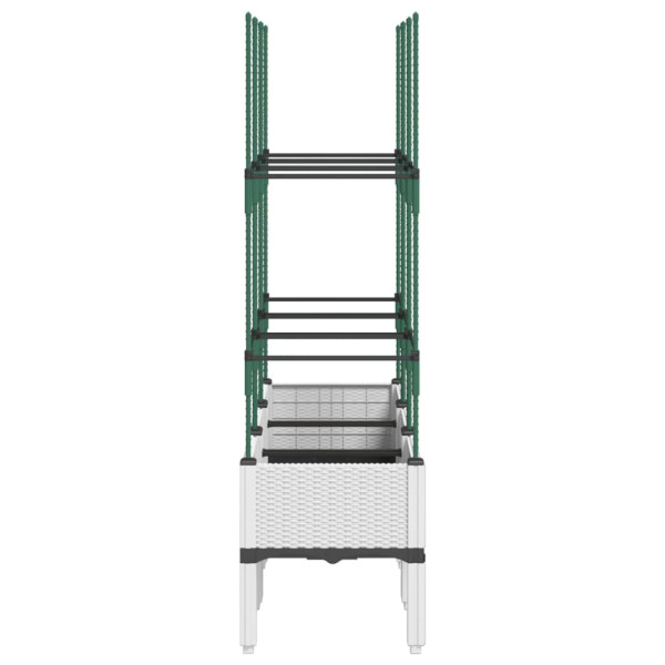 Jardinera con enrejado PP blanco 120x40x142.5 cm M 4