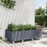 Jardinera con ruedas PP gris 150x80x54 cm 1