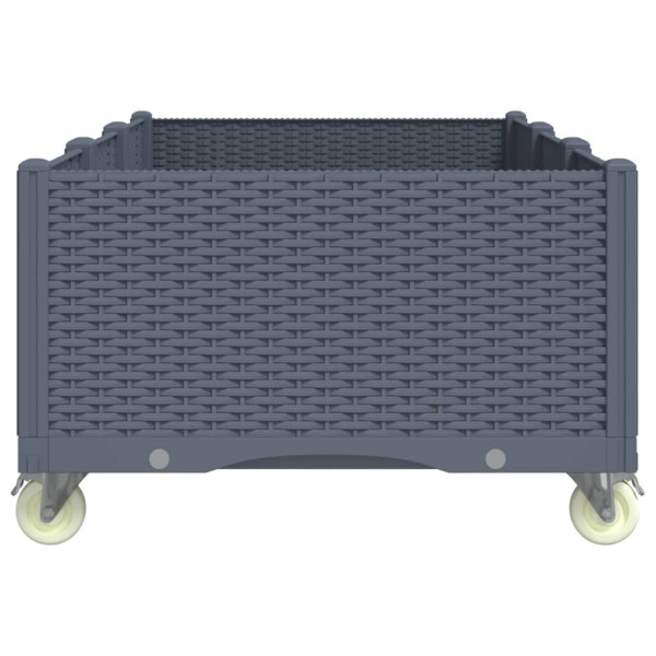 Vaso/floreira de jardim com rodas 150x80x54 cm PP cinzento azul M 4