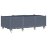 Jardinera con ruedas PP gris 150x80x54 cm 5