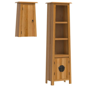 Conjunto de muebles de baño 2 piezas madera maciza de pino H