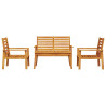 4 pcs conjunto lounge de jardim madeira de acácia maciça 3