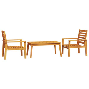 Juego de muebles de jardín 3 piezas madera maciza acacia H