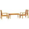 Juego de muebles de jardín 3 piezas madera maciza acacia 2