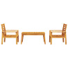Juego de muebles de jardín 3 piezas madera maciza acacia 3