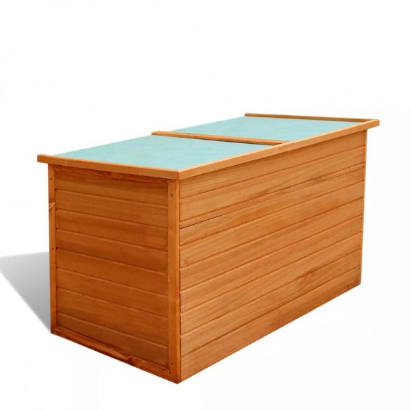 Caja de almacenaje de jardín de madera 126x72x72 cm D