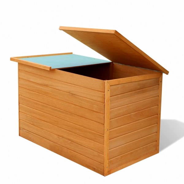 Caja de almacenaje de jardín de madera 126x72x72 cm M 4