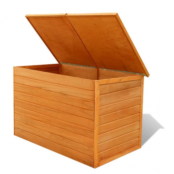 Caja de almacenaje de jardín de madera 126x72x72 cm M 5