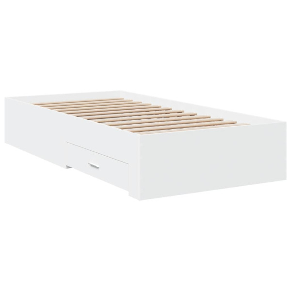 Estrutura cama c/ gavetas 90x190 cm derivados de madeira branco M 2