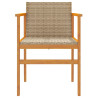 Sillas de jardín 2 uds madera maciza y ratán sintético beige 5