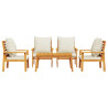 5 pcs conjunto lounge de jardim c/ almofadões acácia maciça 3