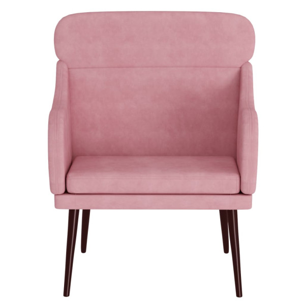 Sillón de terciopelo rosa 63x76x80 cm M 3