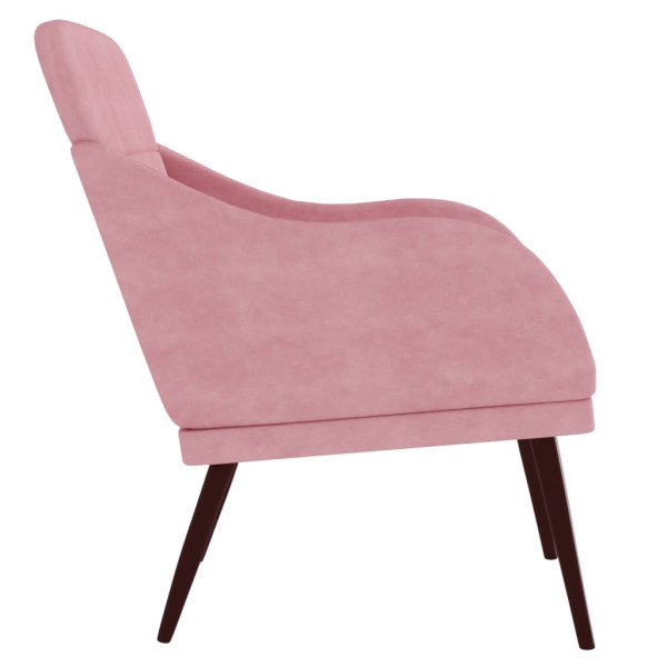 Sillón de terciopelo rosa 63x76x80 cm M 4