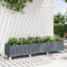 Jardinera con ruedas PP gris 240x50x54 cm 1
