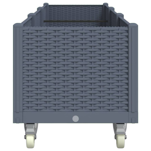 Jardinera con ruedas PP gris 240x50x54 cm M 4