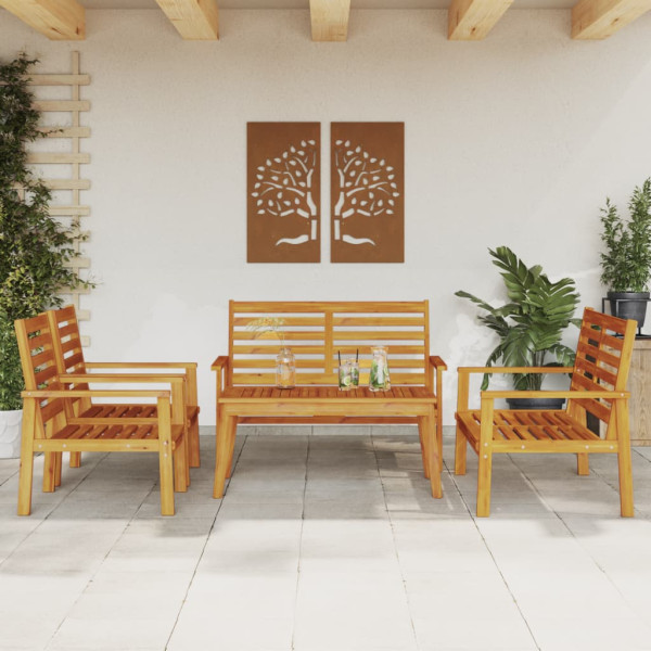 5 pcs conjunto lounge de jardim madeira de acácia maciça D
