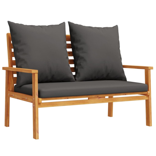 3 pcs conjunto lounge de jardim c/ almofadões acácia maciça M 4