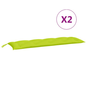 Almofadões banco jardim 2 pcs tecido oxford verde brilhante H