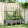 Jardinera con enrejado PP gris claro 160x40x142.5 cm 1