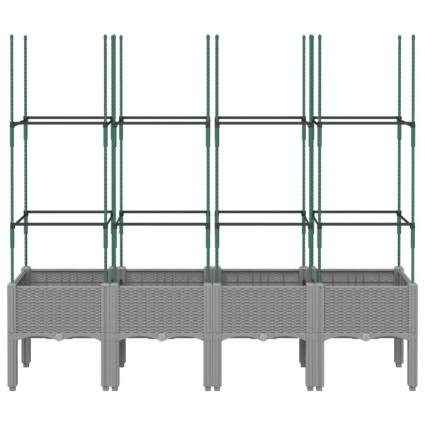 Vaso/floreira jardim c/treliça 160x40x142.5cm PP cinzento-claro M 3