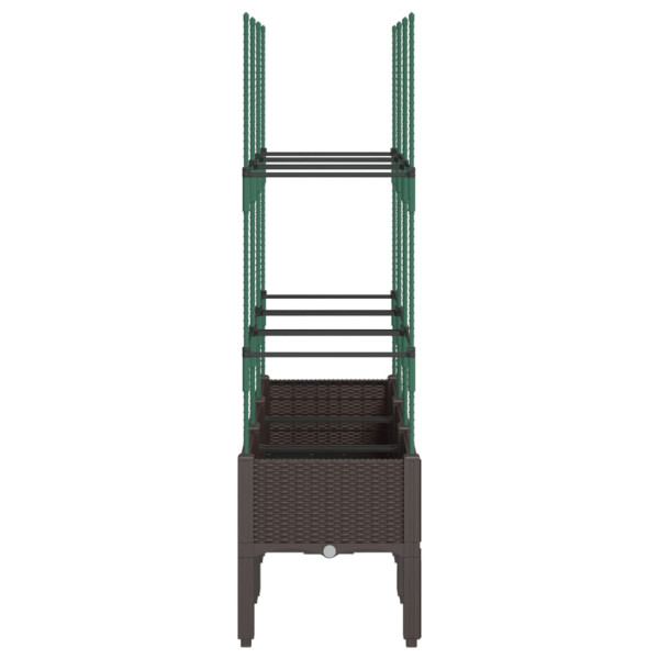 Jardinera con enrejado PP marrón 120x40x142.5 cm M 4