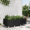 Vaso/floreira de jardim com rodas 150x80x54 cm PP preto 1