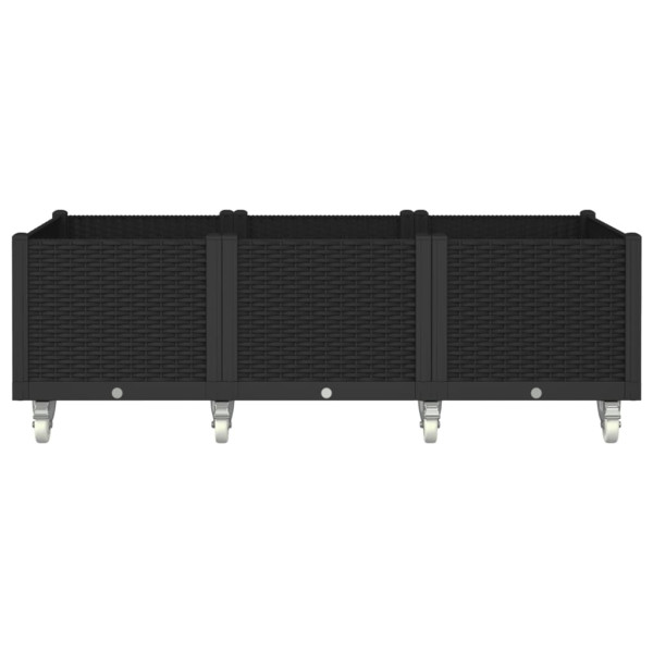 Jardinera con ruedas PP negro 150x80x54 cm M 3