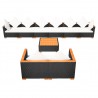 Set de muebles de jardín 9 pzas y cojines ratán sintético negro 4