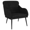 Sillón de terciopelo negro 63x76x80 cm 2