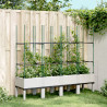 Jardinera con enrejado PP blanco 160x40x142.5 cm 1