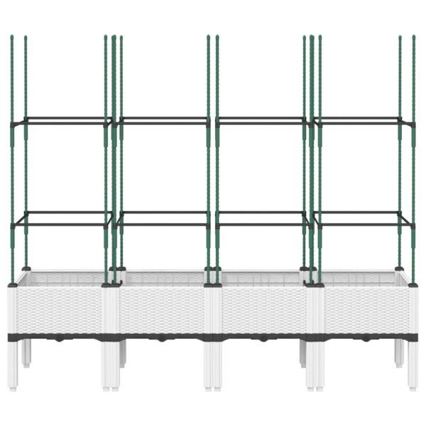 Jardinera con enrejado PP blanco 160x40x142.5 cm M 3