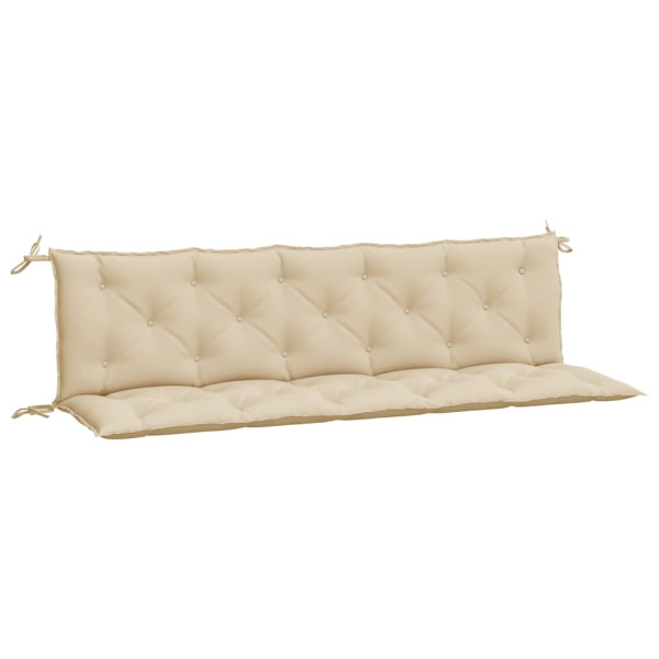 Cojines de banco de jardín 2 uds tela Oxford beige 180x50x7 cm M 5