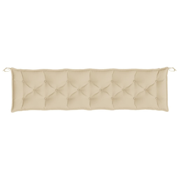 Cojines de banco de jardín 2 uds tela Oxford beige 200x50x7 cm M 5