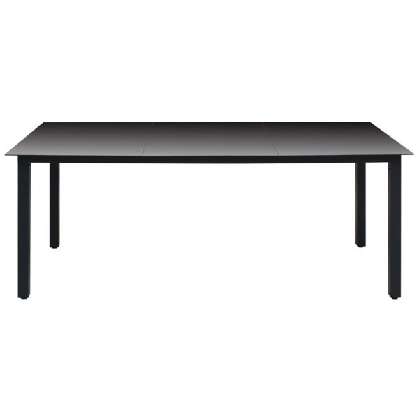 Mesa de jardín de aluminio y vidrio negra 190x90x74 cm M 2