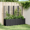 Jardinera con enrejado PP negro 160x40x140 cm 1