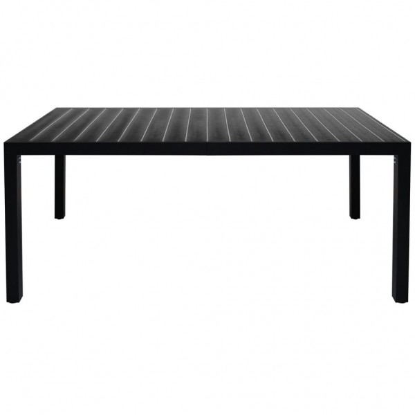 Mesa de jardín de aluminio y WPC negra 185x90x74 cm M 2