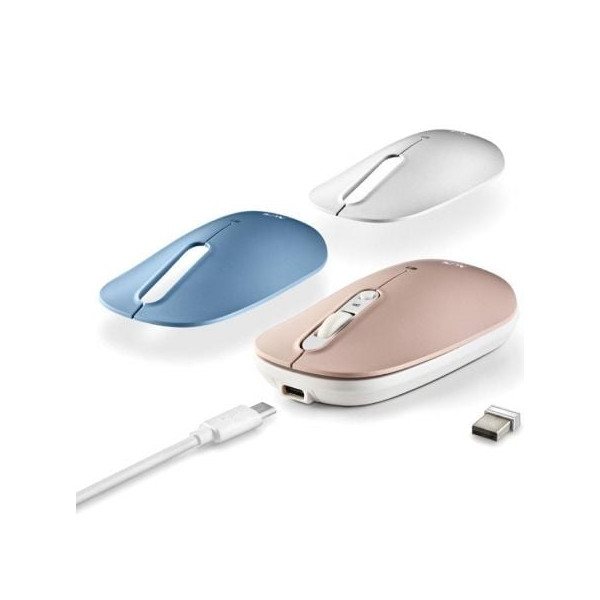 Ratón inalámbrico por bluetooth ngs shell-rb/ batería recargable/ hasta 1600 dpi/ azul/ blanco/ rosa M 2