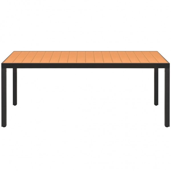 Mesa de jardim em alumínio e WPC 185x90x74 cm castanho M 2