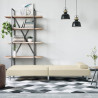 Sofá-cama com suporte para copos couro artificial cor creme 3