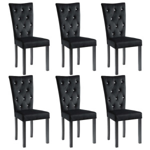 Silla de comedor 6 unidades terciopelo negro H